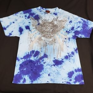 CUSTOM Vintage Miami Ink Tie Dye Shirt Mens XL Shortsleeve Upcycled